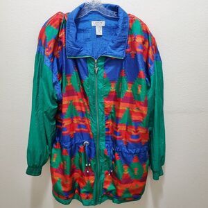 Vintage Lavon Track Suit Jacket Womens XL Plus Multicolor Lined Zip